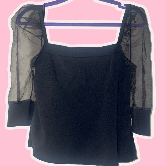 Bar III Puff Sleeve Top - Picture 3 of 4